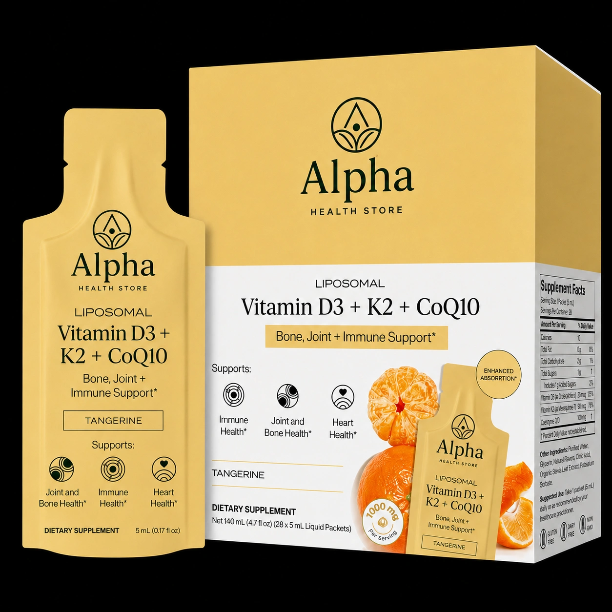 Liposomal Vitamin D3 + K2 + CoQ10